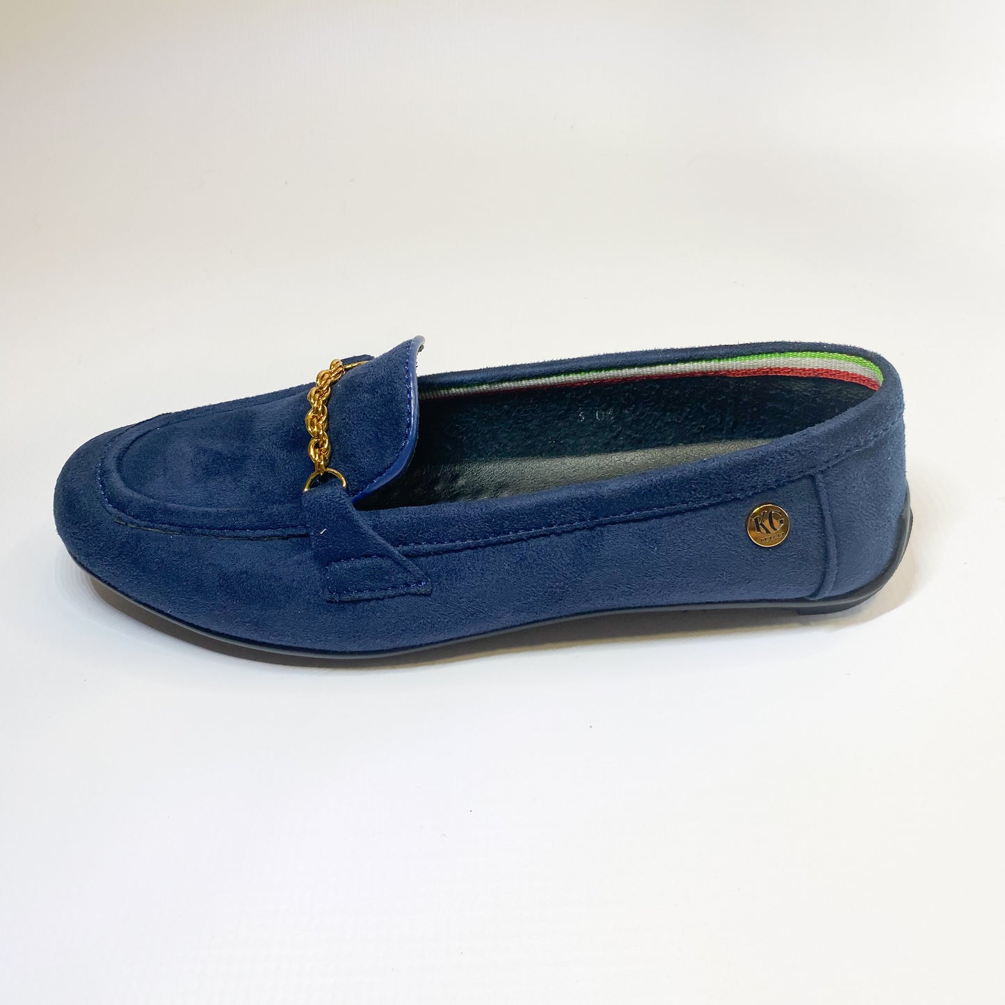 KG navy suede moccasin