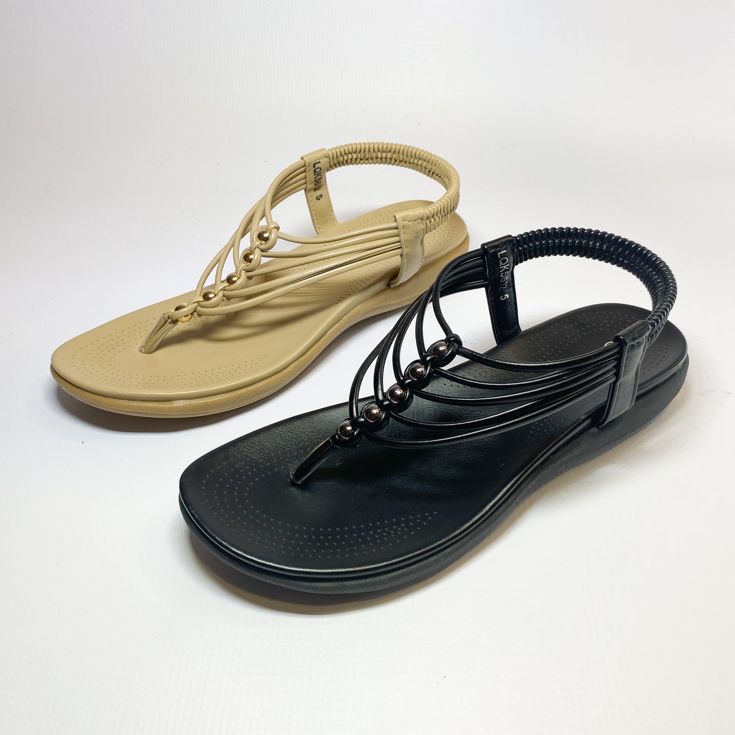 Queue black strappy flatform sandal
