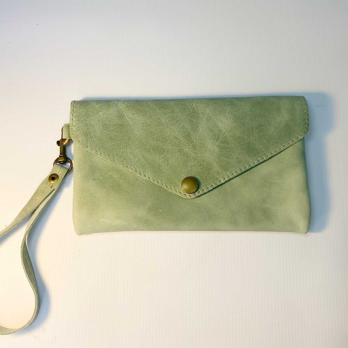 Gia leather sage cellphone purse