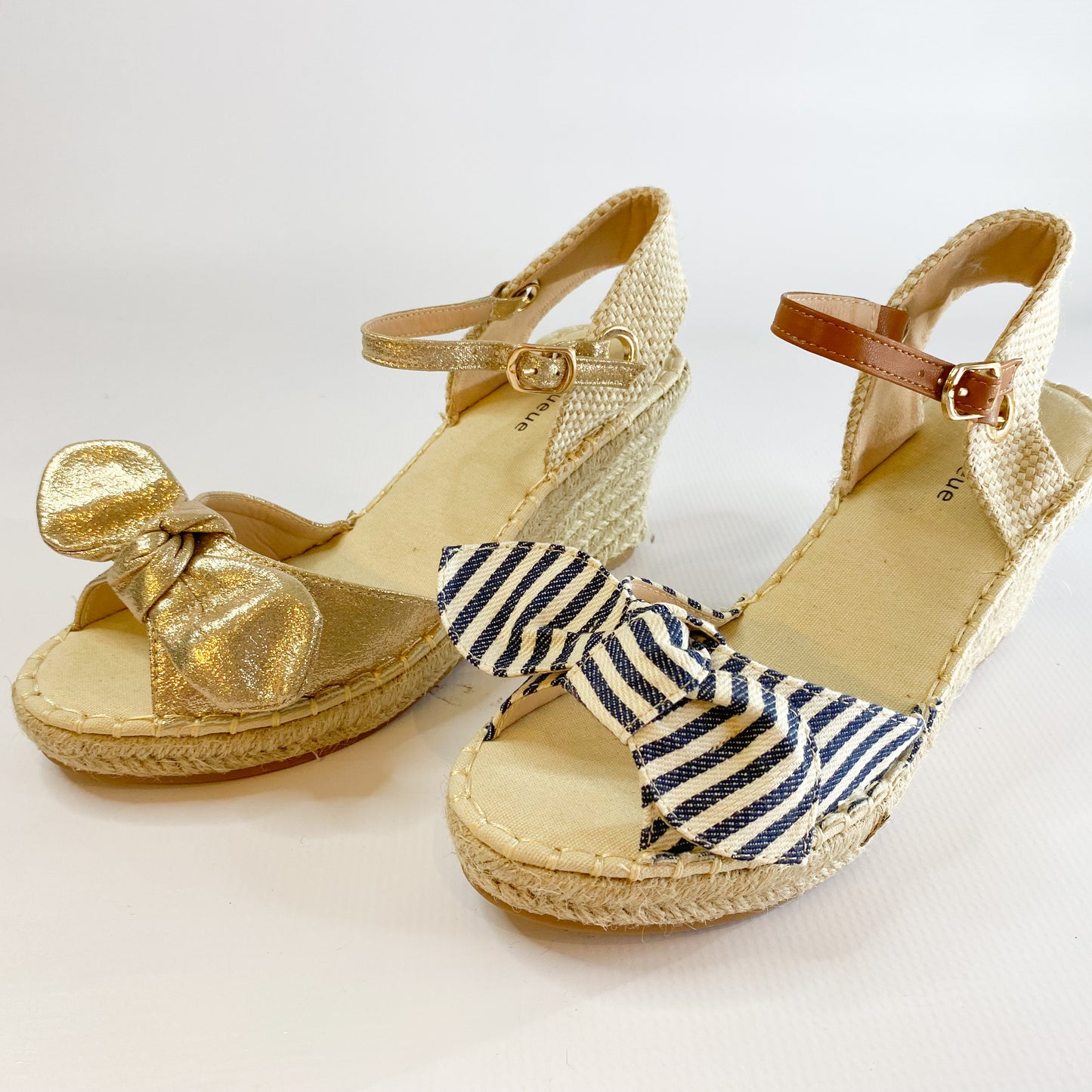 Queue espradrille striped slingback wedge