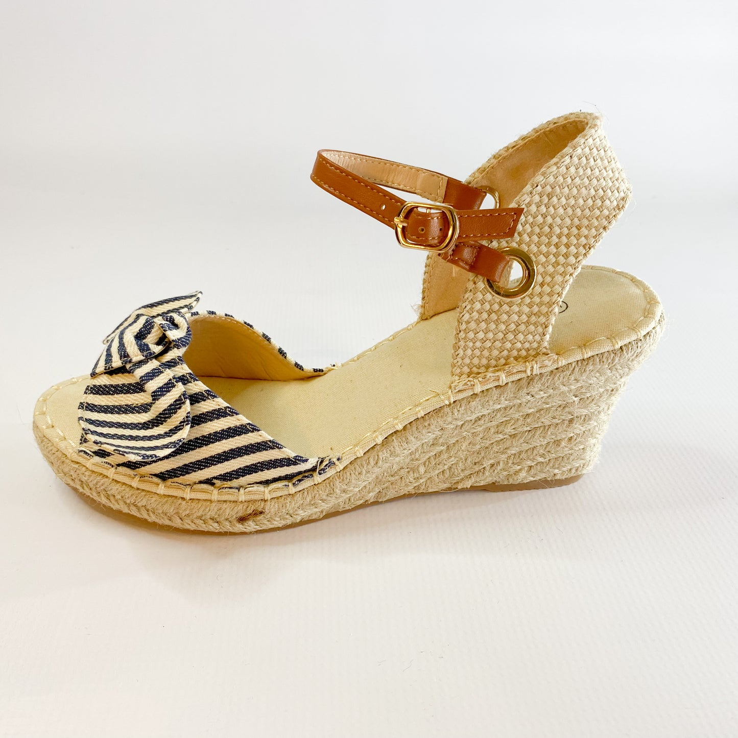 Queue espradrille striped slingback wedge