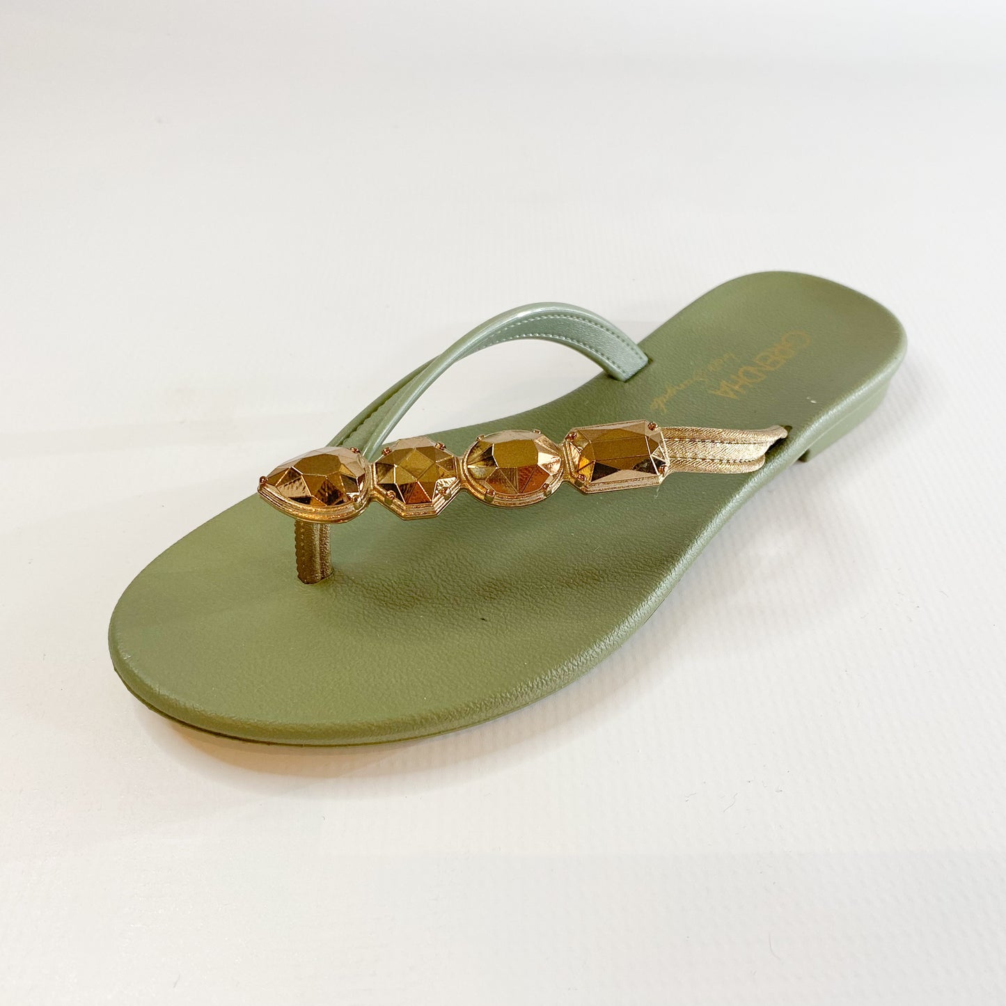 Grendha green thong sandal