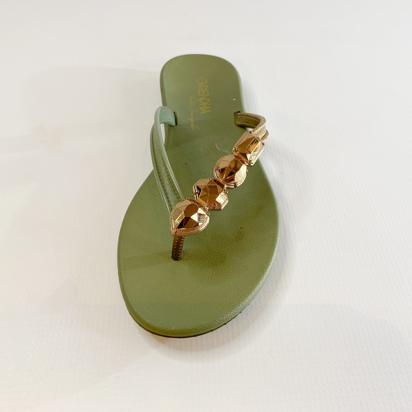 Grendha green thong sandal