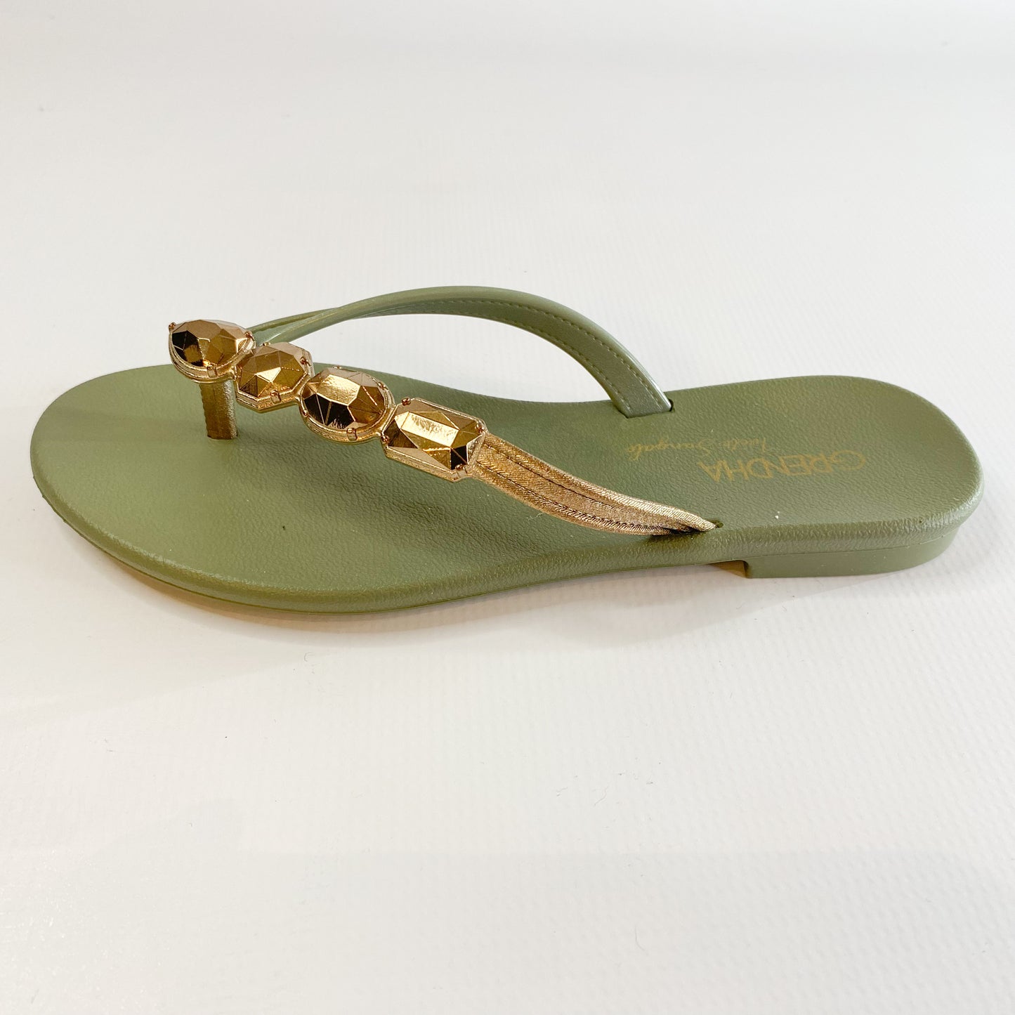 Grendha green thong sandal