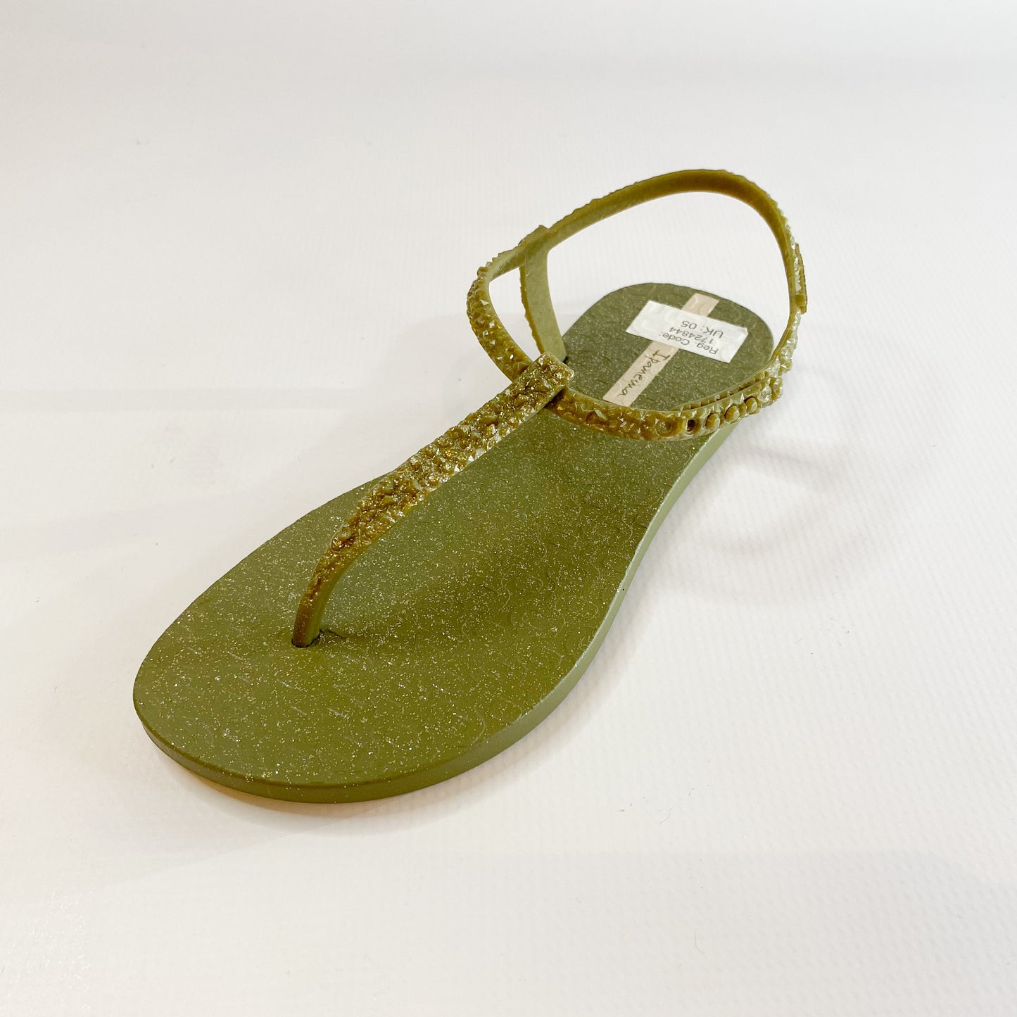 Ipanema green shimmer thong sandal