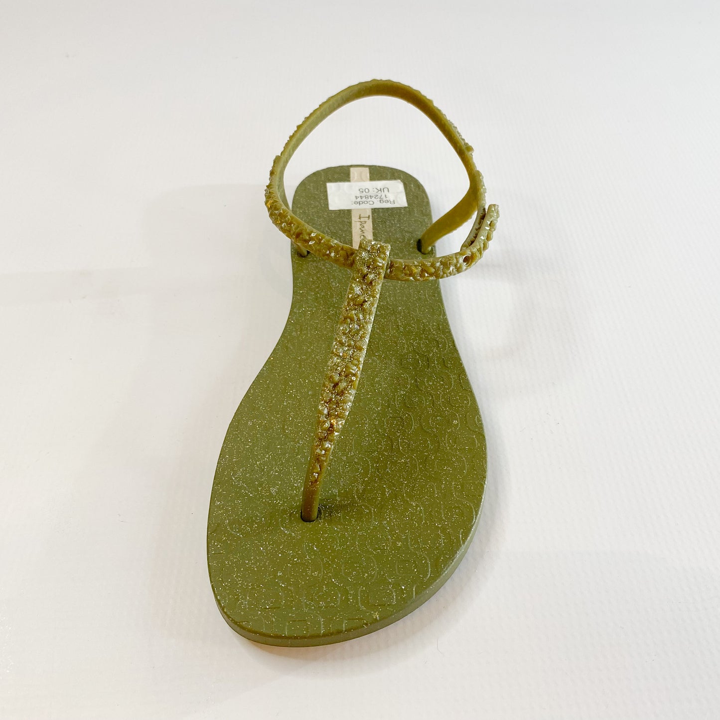Ipanema green shimmer thong sandal