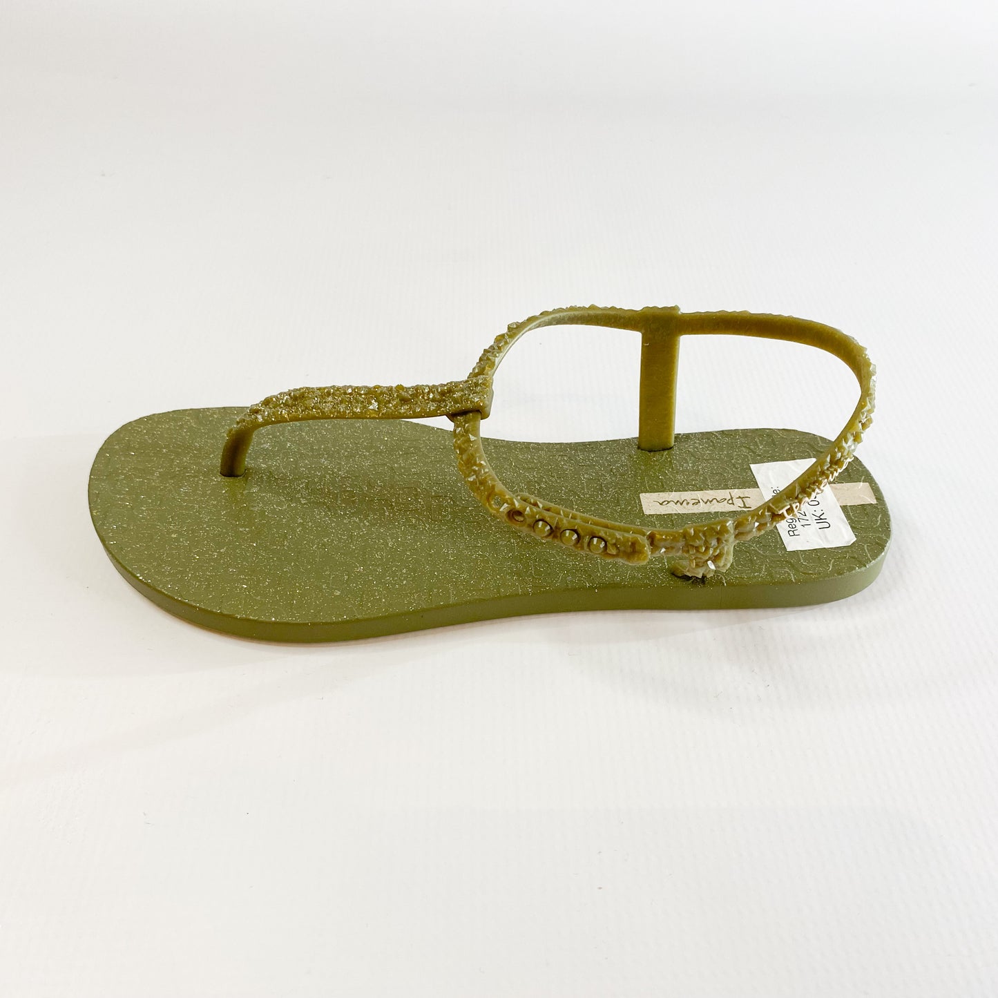 Ipanema green shimmer thong sandal