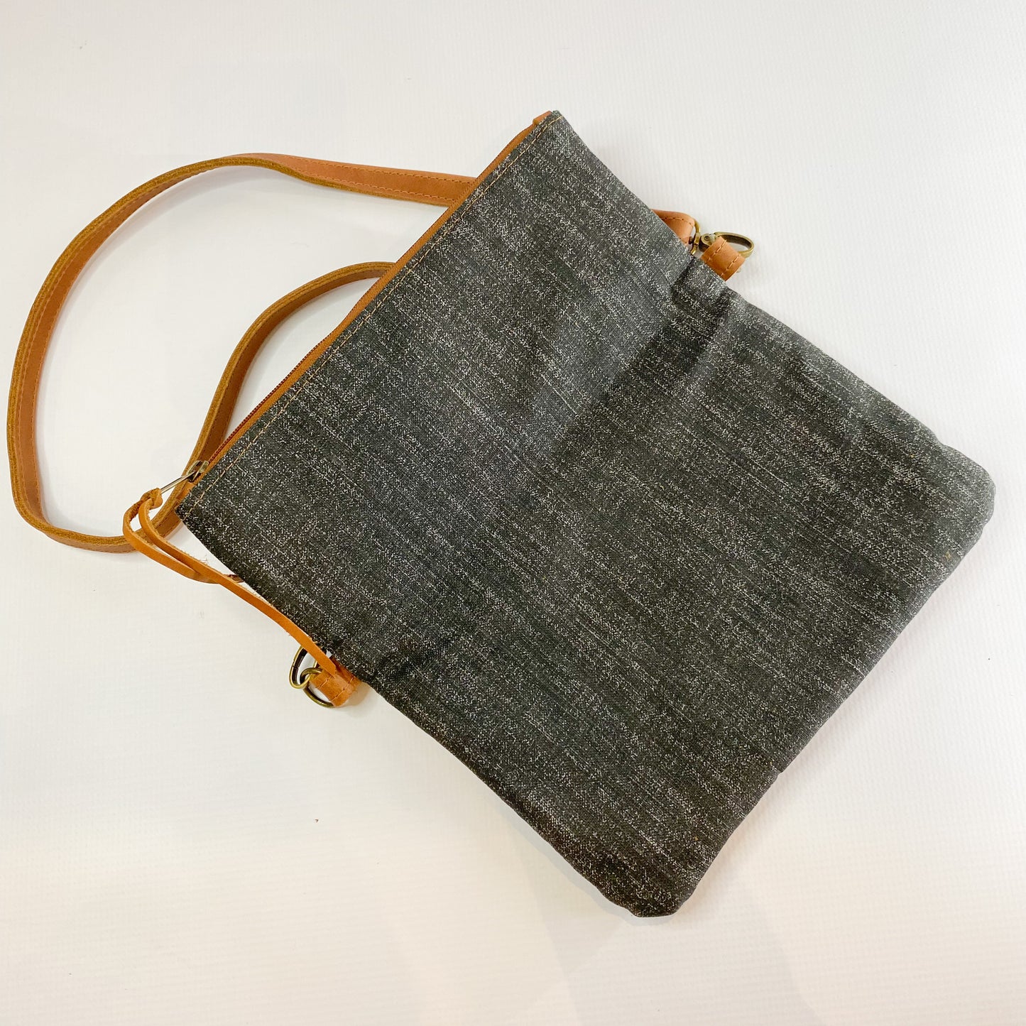Gia black and tan foldover bag