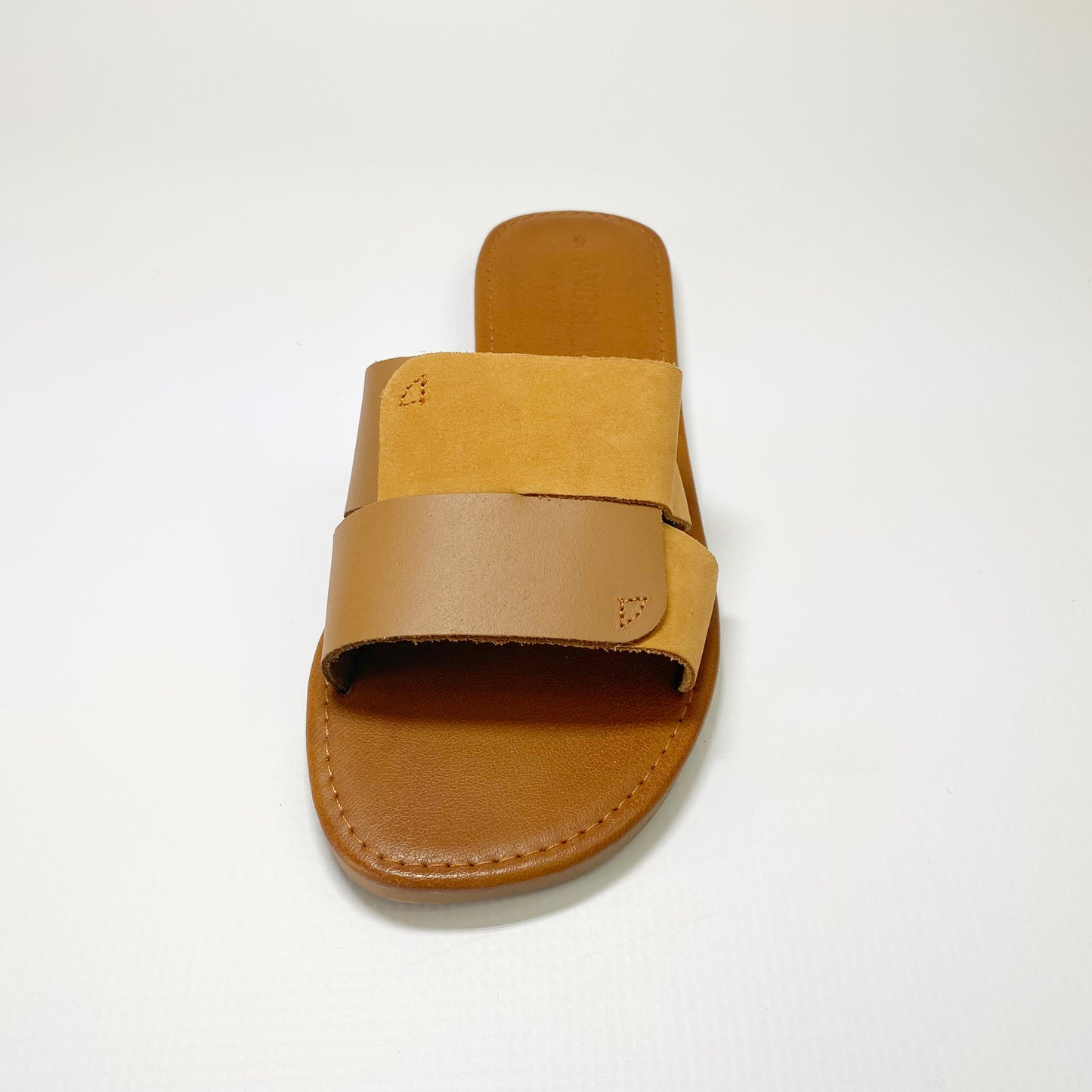 Andreoli leather tan pushin sandal