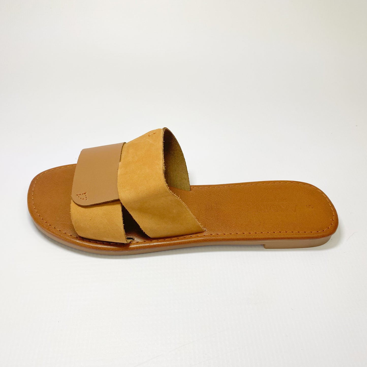 Andreoli leather tan pushin sandal