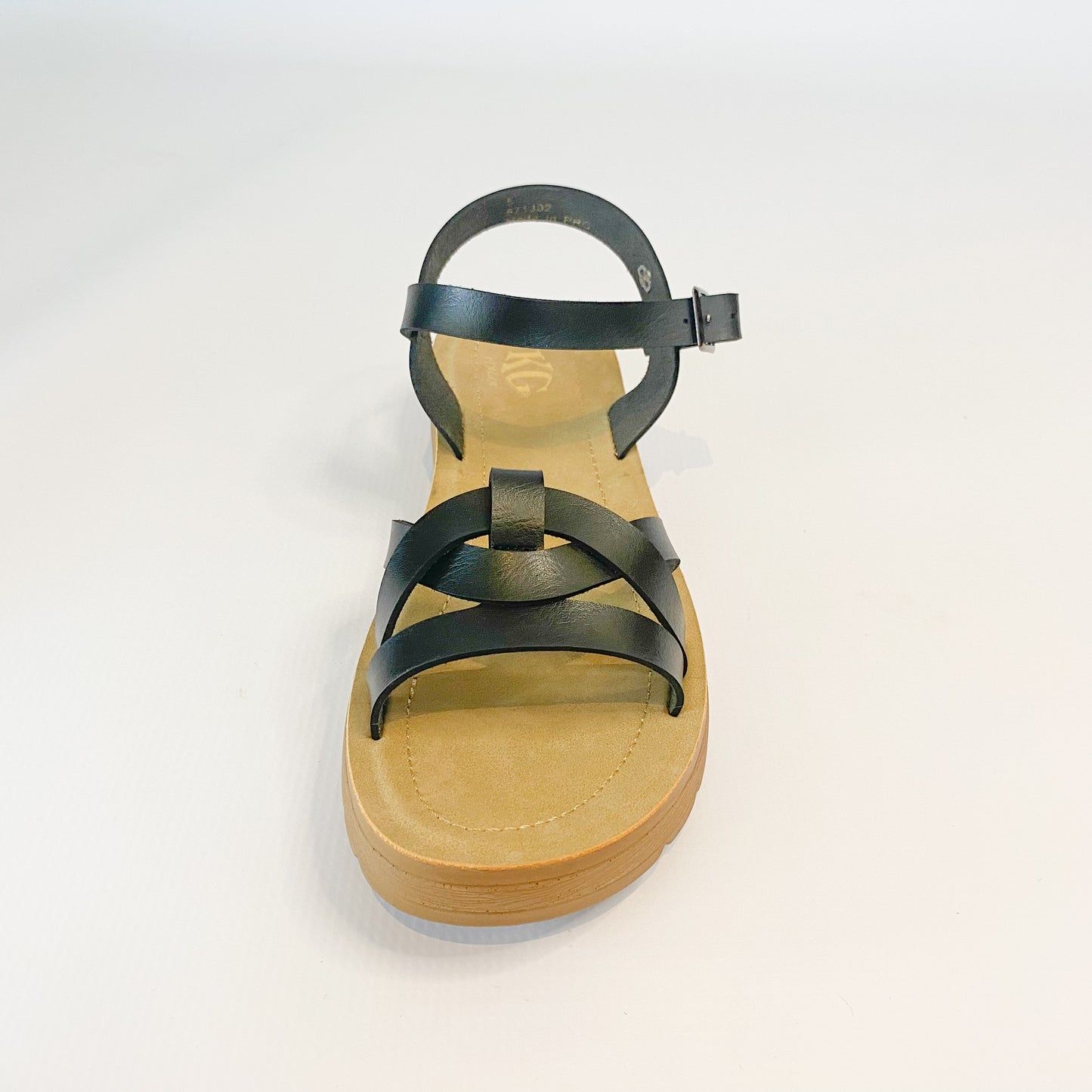 KG black strappy sandal