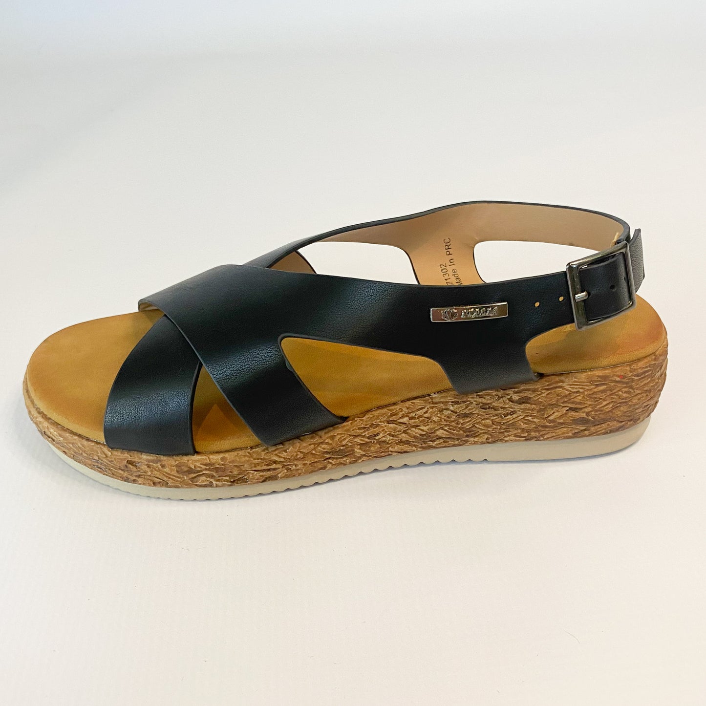 KG black crossover sandal