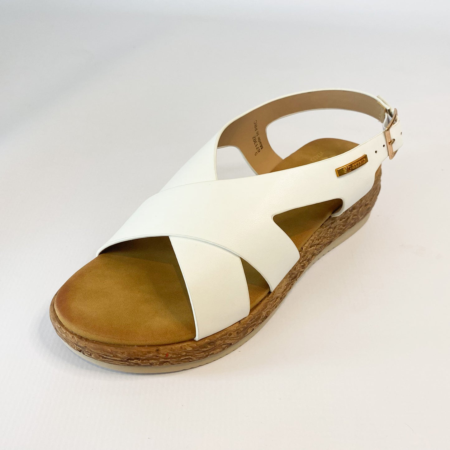 KG white crossover sandal