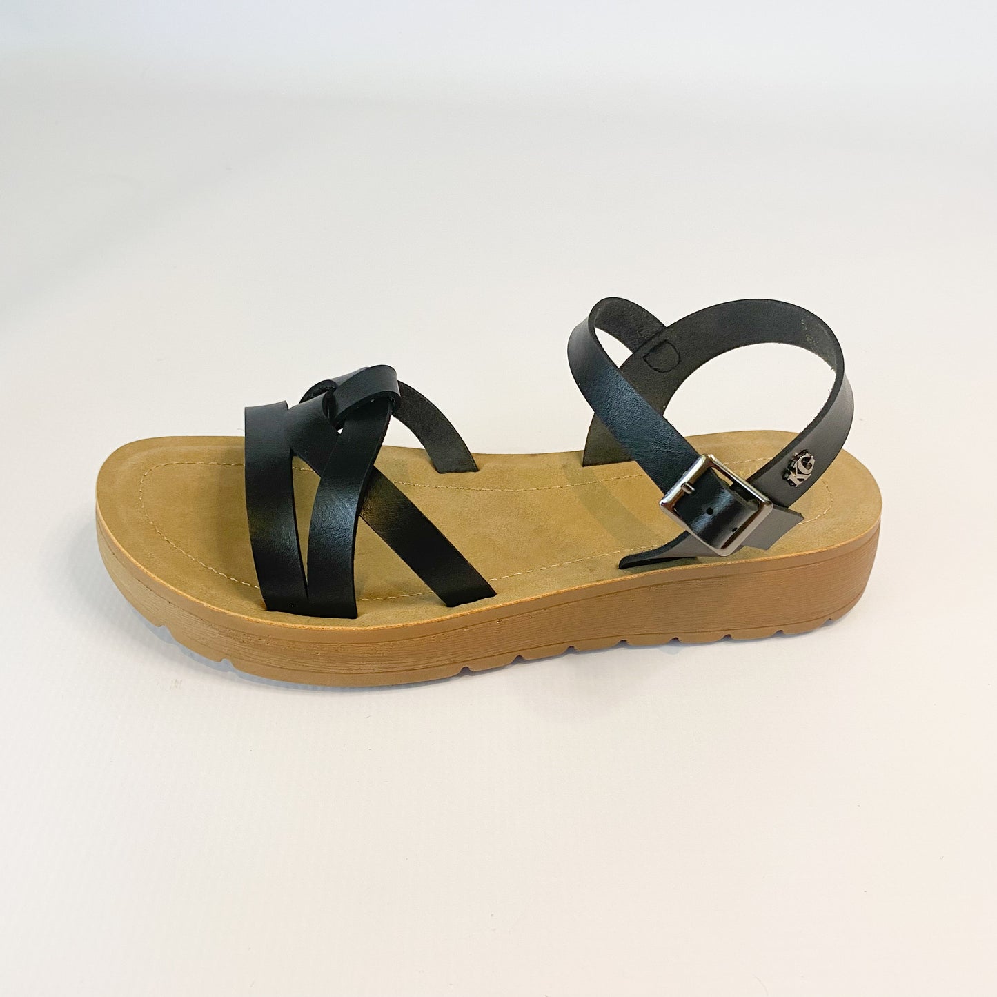 KG black strappy sandal