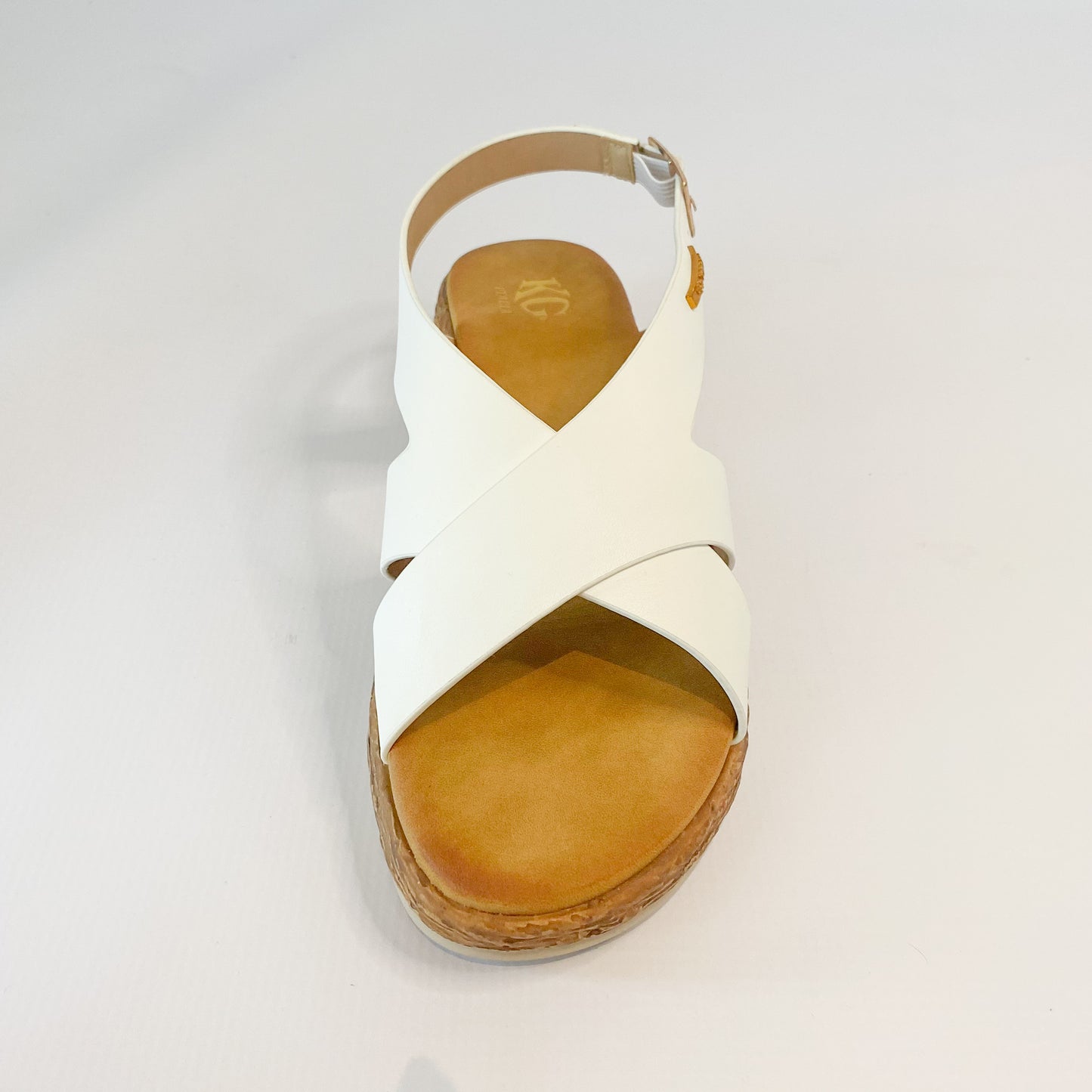 KG white crossover sandal
