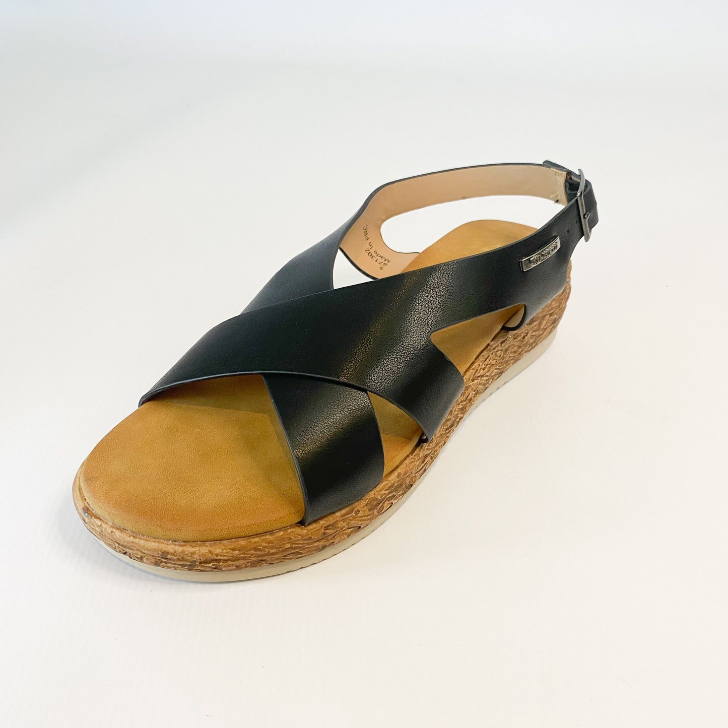 KG black crossover sandal