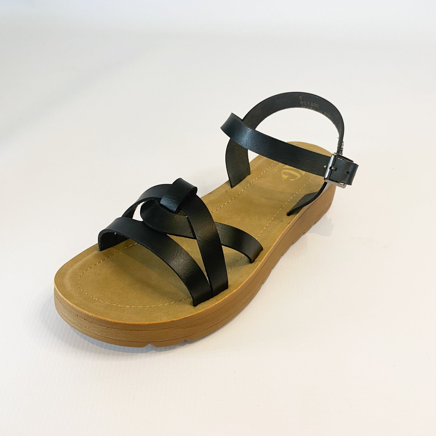 KG black strappy sandal