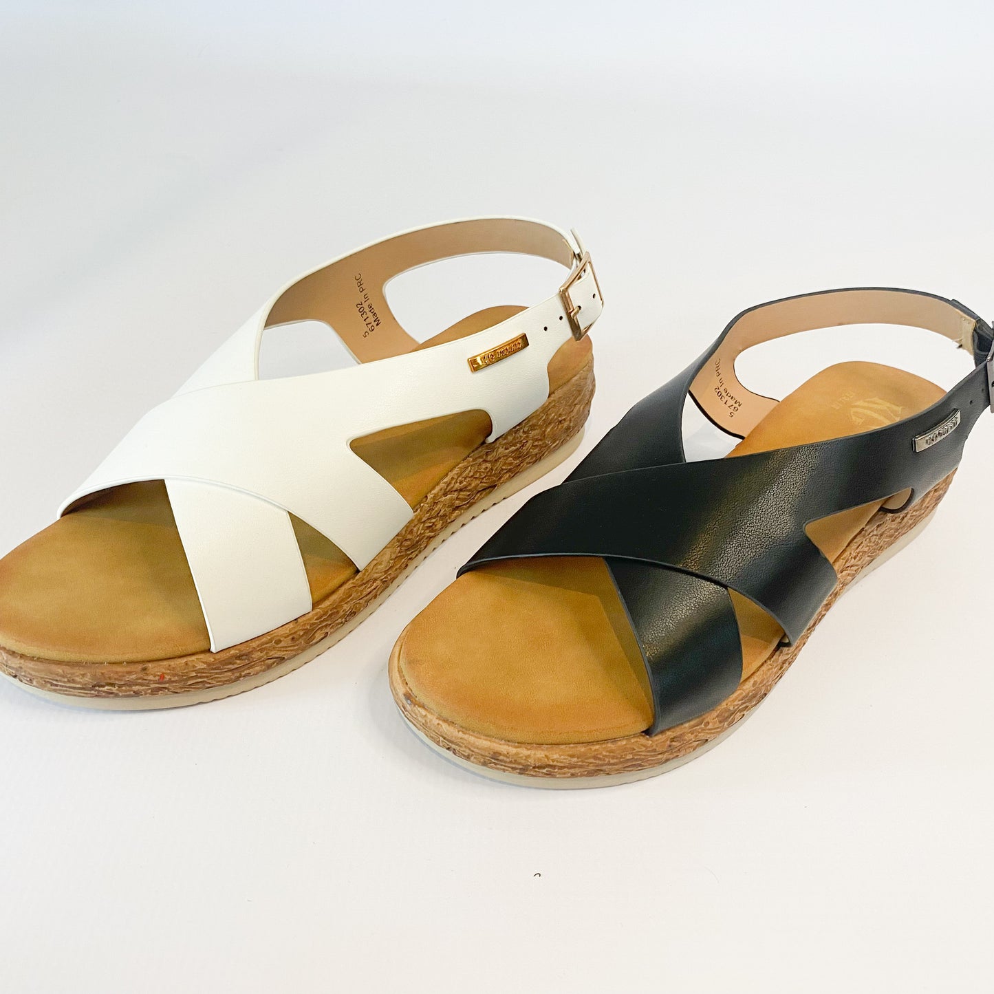 KG white crossover sandal