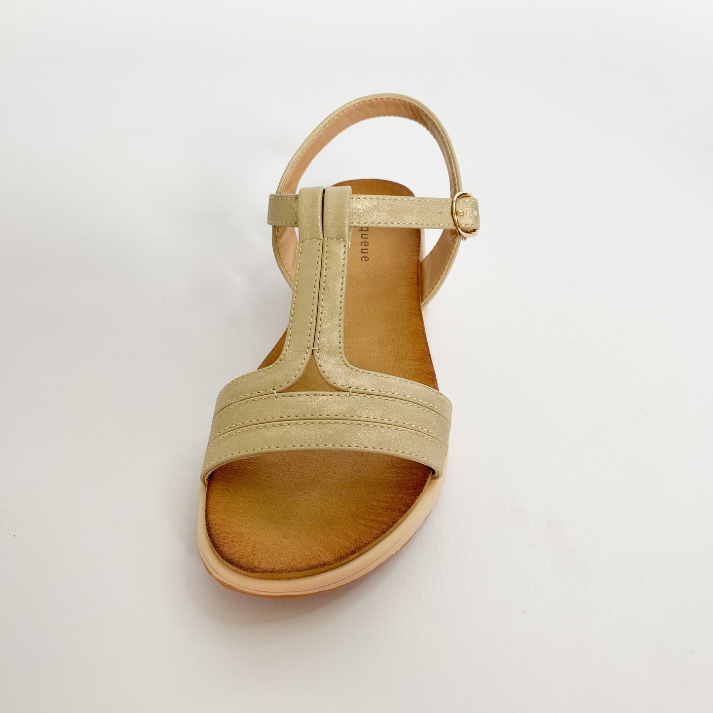 Queue gold t-bar sandal