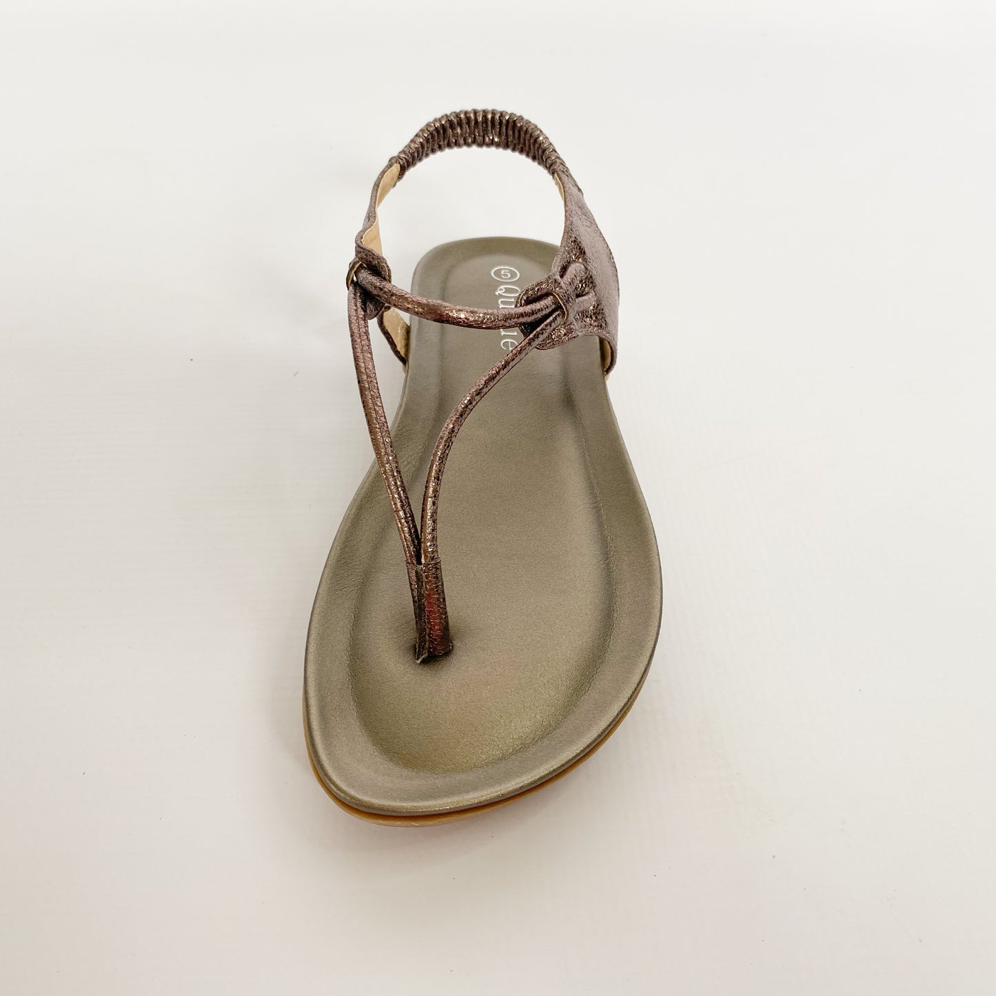 Queue pewter toe thong sandal