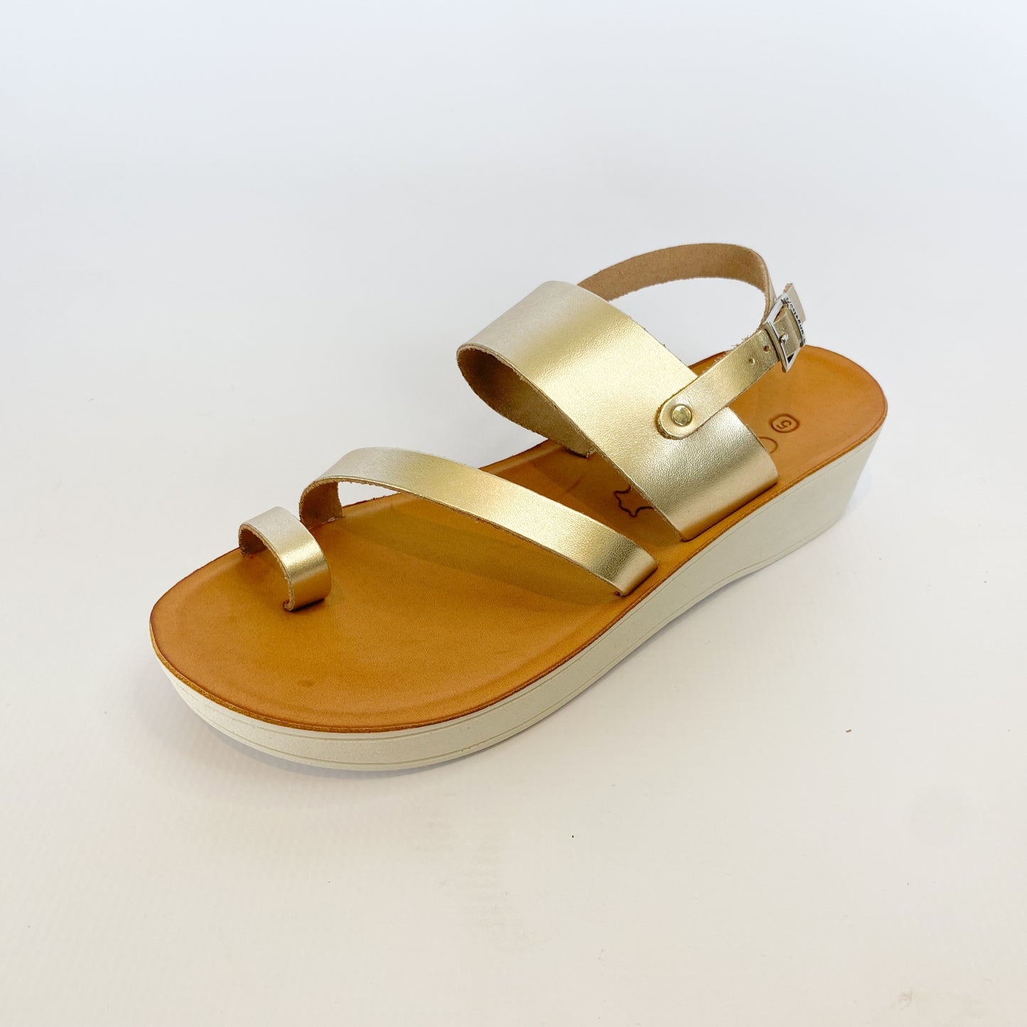 Gia leather gold sandal