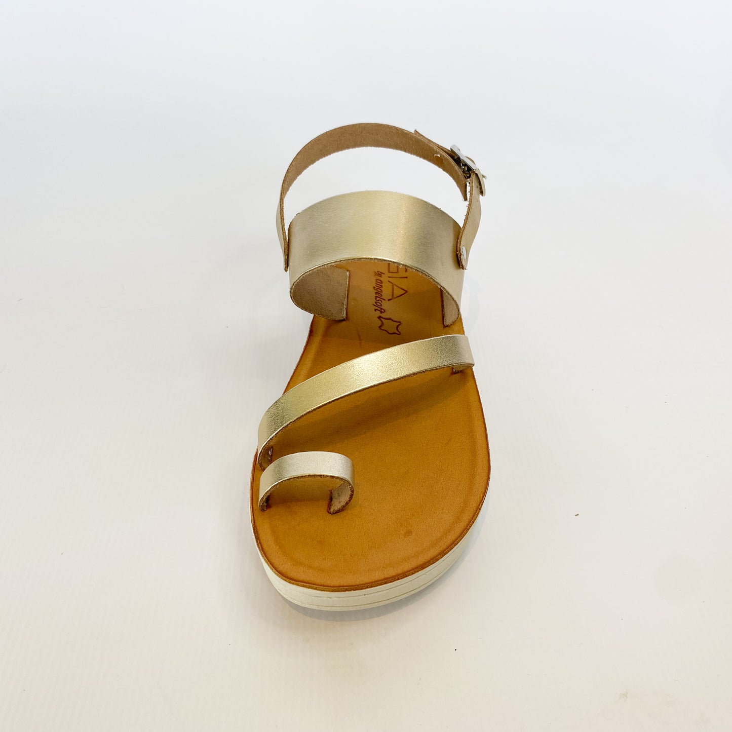 Gia leather gold sandal