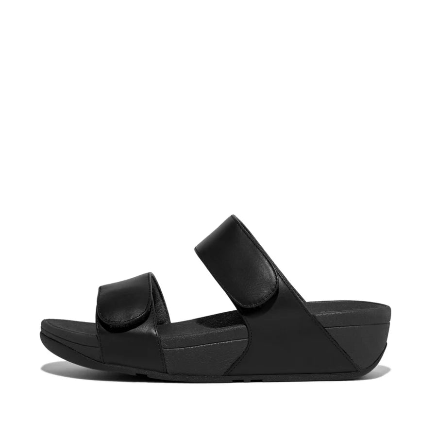 Fitflop Lulu Adjustable Leather Slides - Black