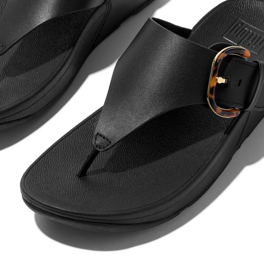 Fitflop all black LULU R-BUCKLE LEATHER sandal