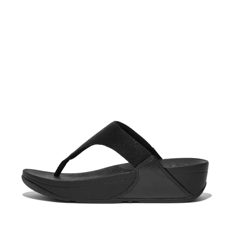 Fitflop Lulu Shimmer Toe-post Sandal - Black
