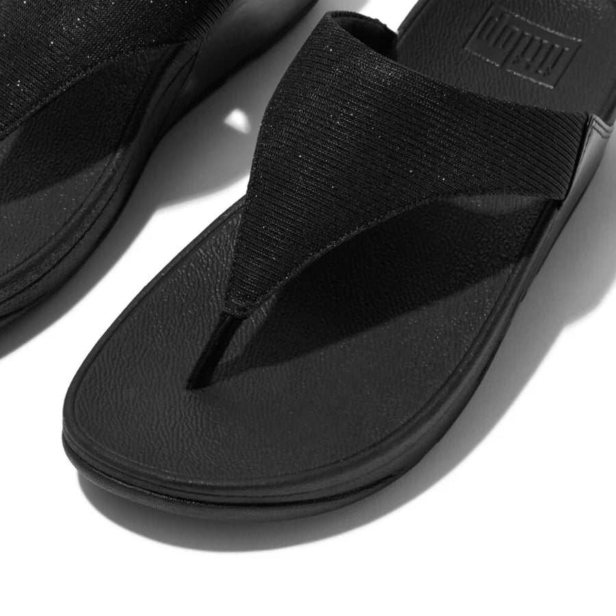 Fitflop Lulu Shimmer Toe-post Sandal - Black
