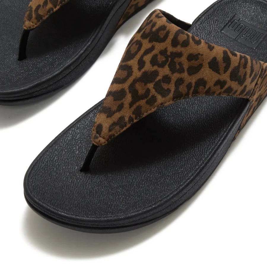 Fitflop Lulu Suede Toe-post Sandals - Leopard (Tan/Black)