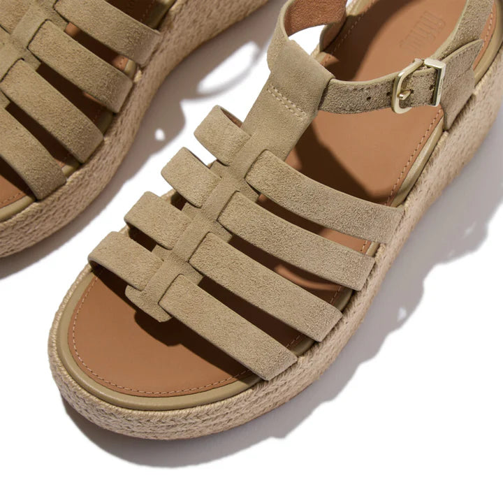 Fitflop Cappuccino Platfforrms Fisherman Wedge Sandals – detail shot