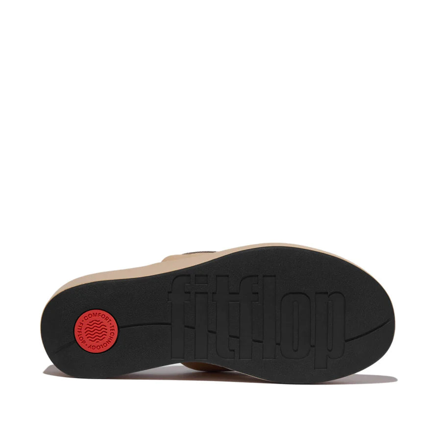 Fitflop Beige Platfforms Wedge Toepost Sandal – front view