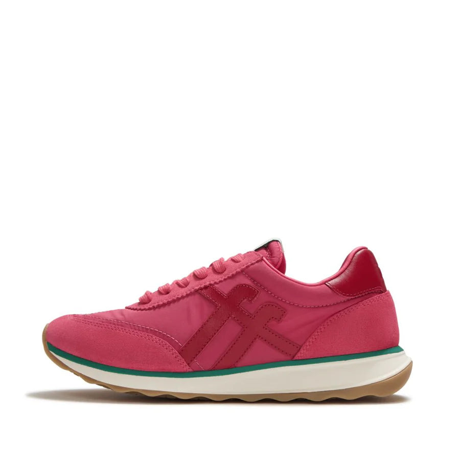 Fitflop Urban Retro-Q FF Fabric/suede Sneaker - Berry Rose