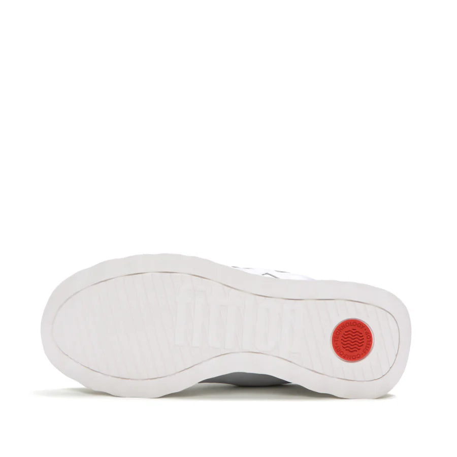 Fitflop Silver Retro-q Ff Metallic Fabric/suede Sneaker – front view
