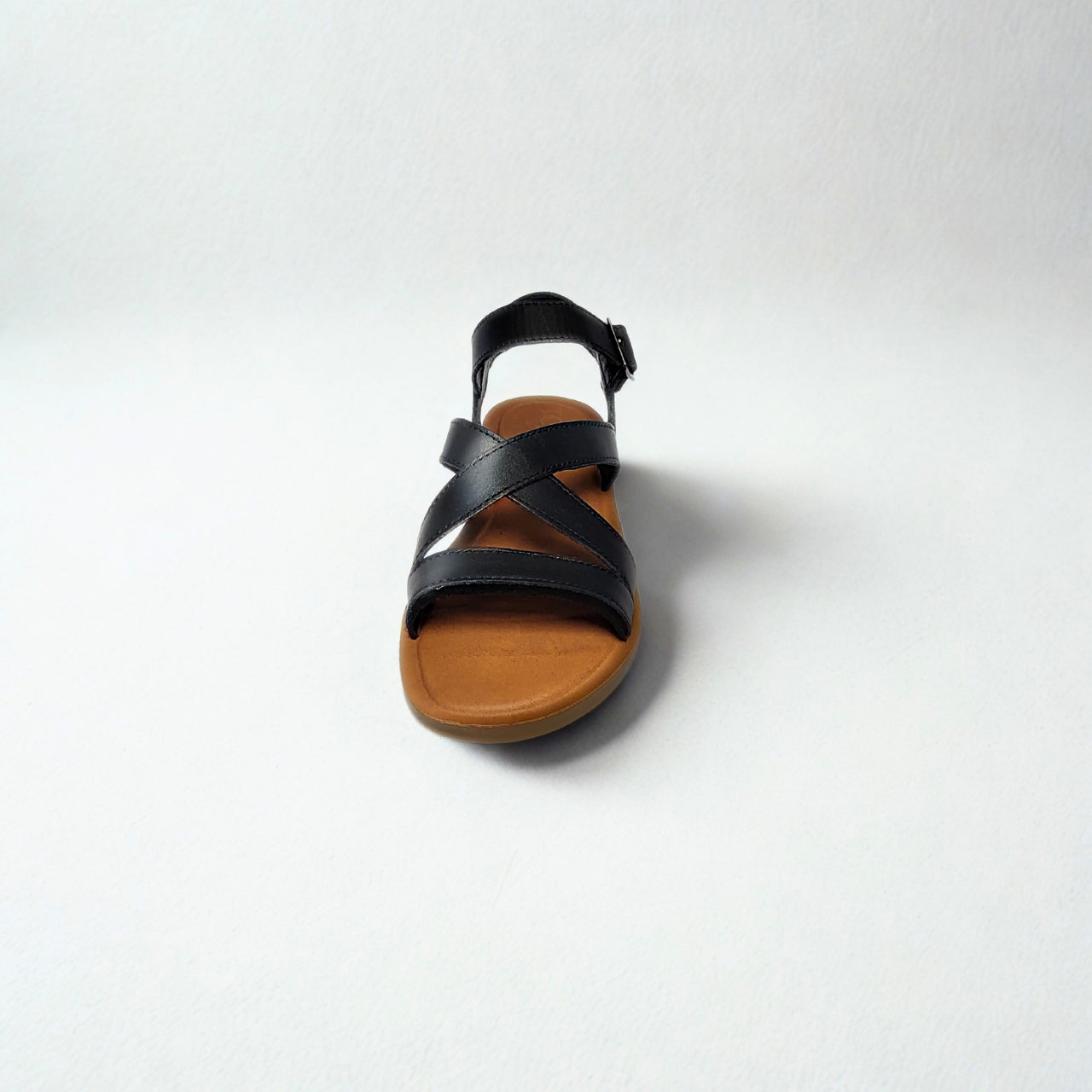 TOMS Sloane black sandal – sleek leather and suede upper, ankle strap with buckle, eco-conscious OrthoLite® insole, and cushioned TPR sole for everyday style 4