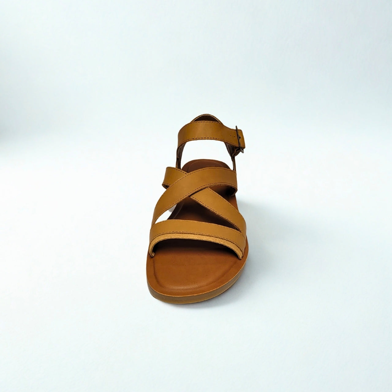 TOMS Sloane tan sandal – leather and suede upper, ankle strap with buckle, eco-friendly OrthoLite® insole, and TPR outsole for stylish everyday comfort 4