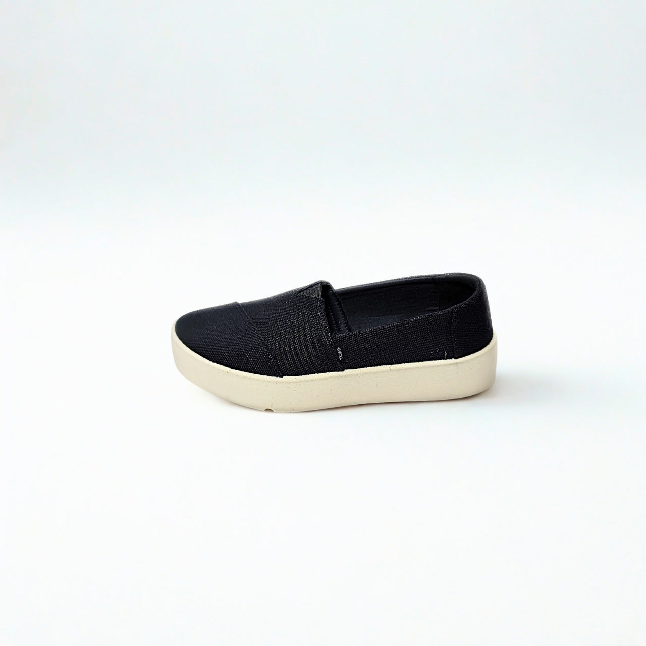 TOMS Verona black slip-on sneaker with jute-based Heritage Canvas upper, 1.5-inch T-Flex sole for flexibility, PU insole, and padded heel for comfort 3