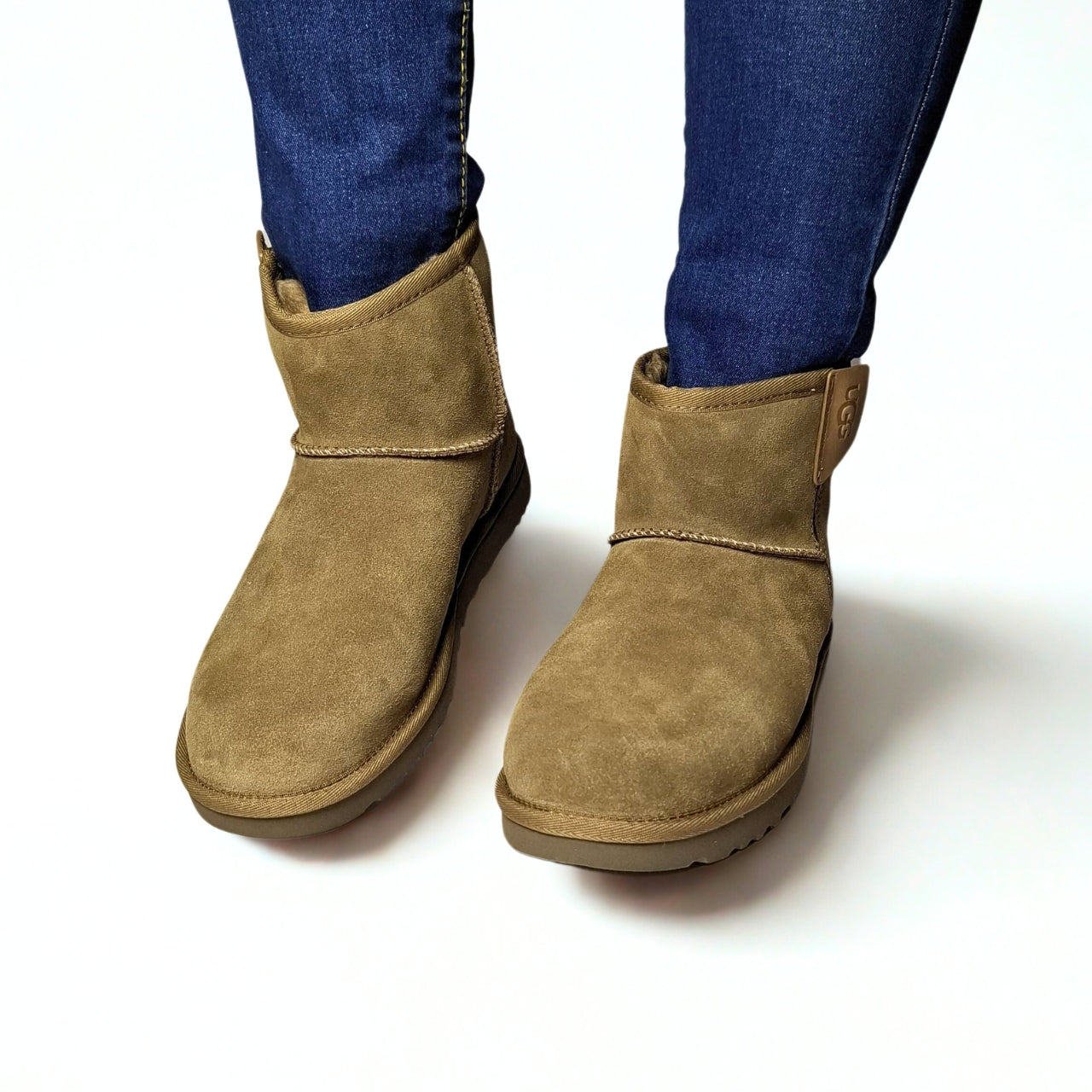 UGG Classic Mini Bailey Zip Boot in Hickory with suede upper, side zipper, UGGplush™ lining, and sugarcane EVA outsole – 5-inch shaft, casual wear 1