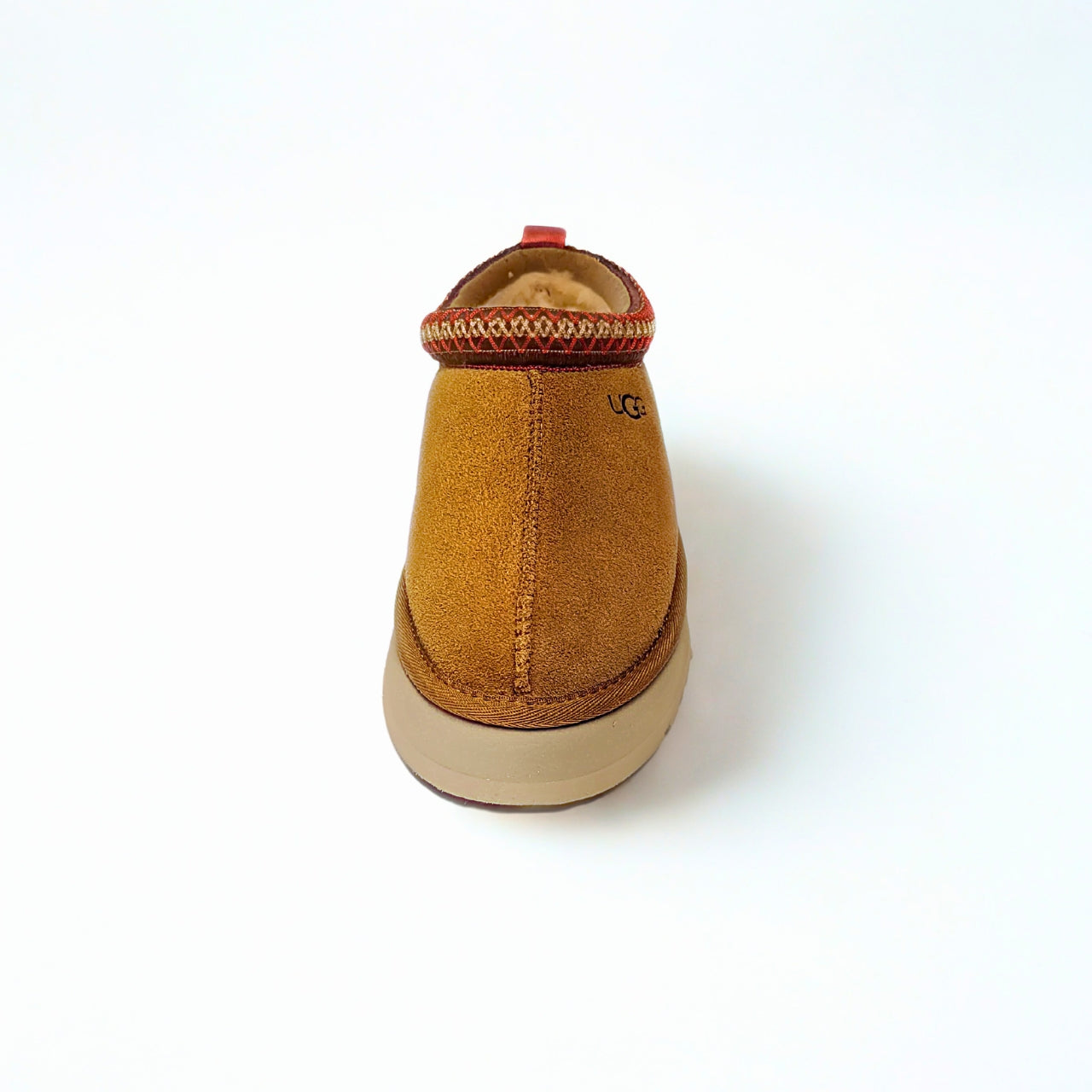 UGG Tazz Chestnut Clog – suede upper with 10mm UGGplush™ lining, eco-friendly UGGbraid trim, 1.75" platform sole, and embossed UGG® logo 3