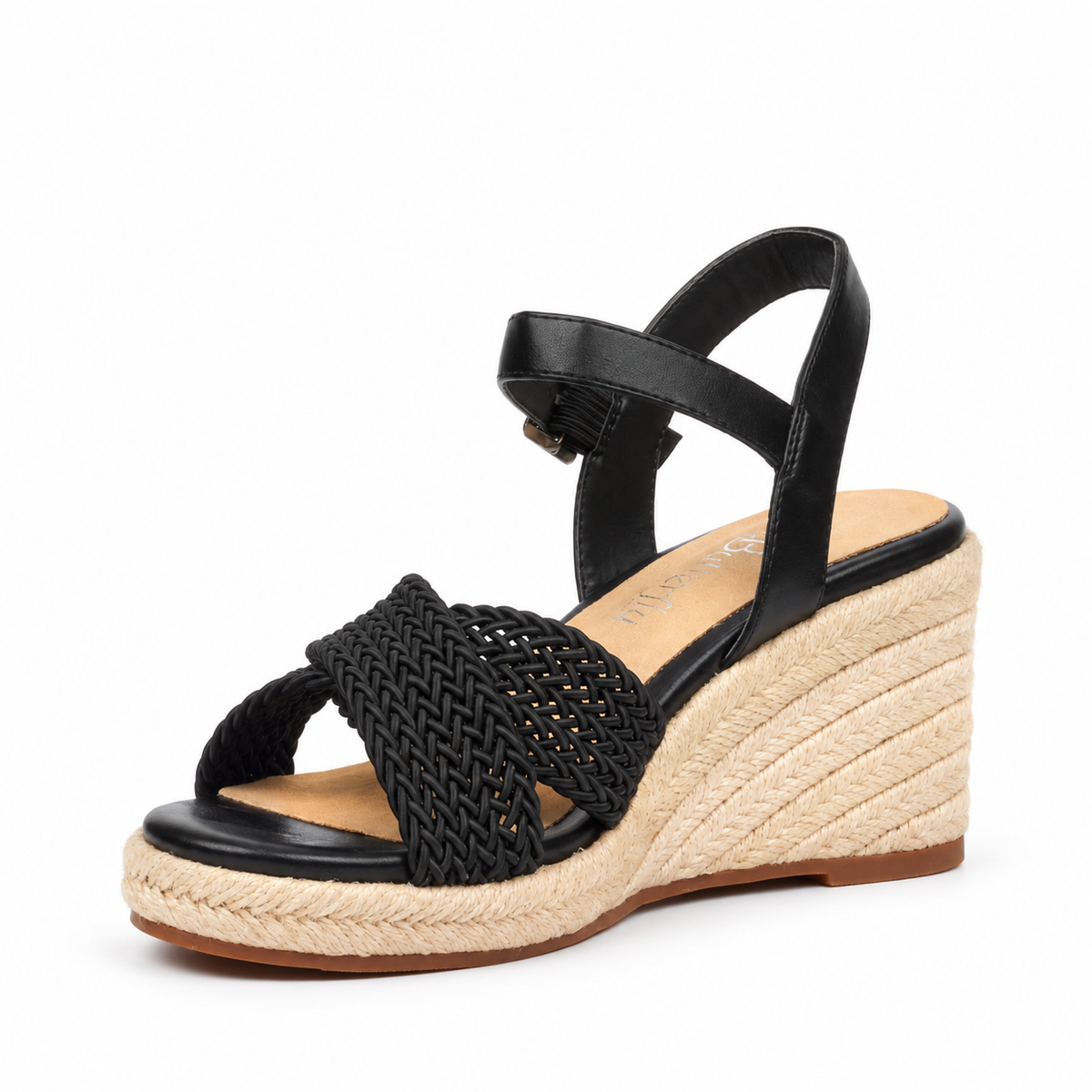 Butterfly Feet Escada 2 Wedge - Black, inner front three-quarter view