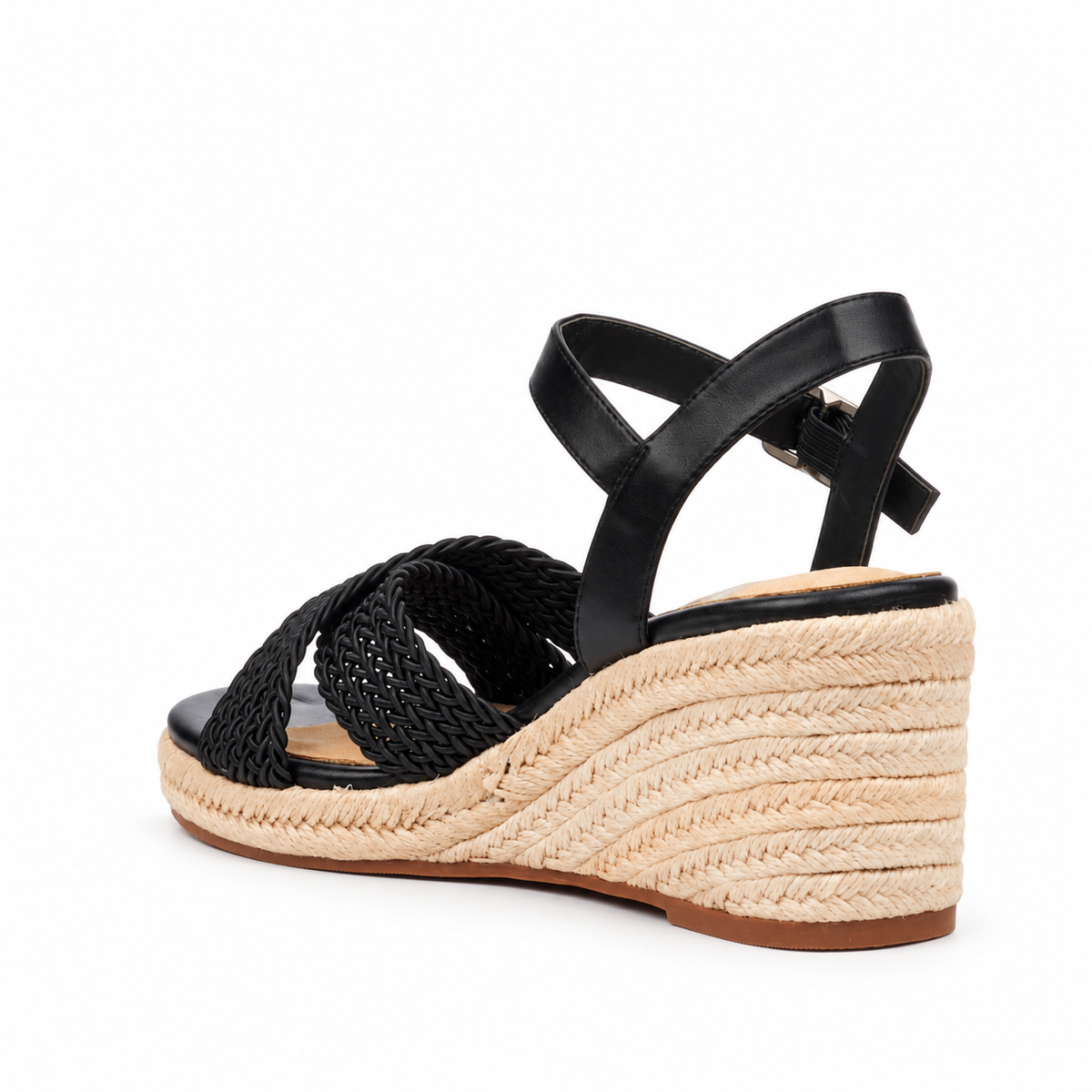Butterfly Feet Escada 2 Wedge - Black, inner rear three-quarter view