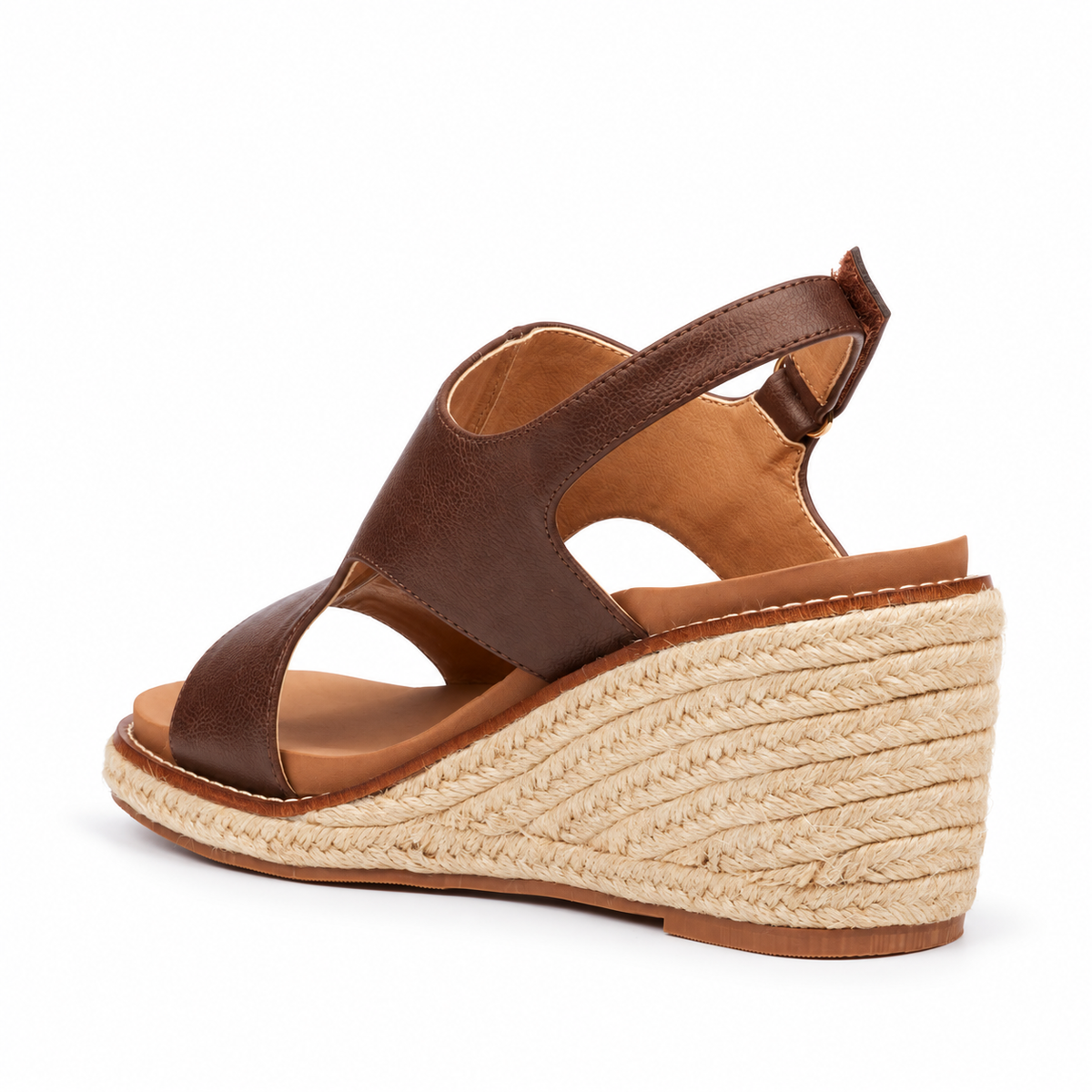 Butterfly Feet Mila 2 Wedge - Chocolate, inner rear three-quarter view