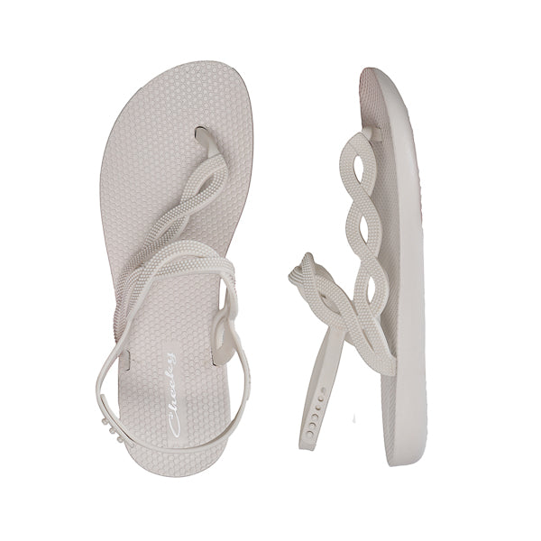 Cheeky beige BRAIDED TOE POST sandal