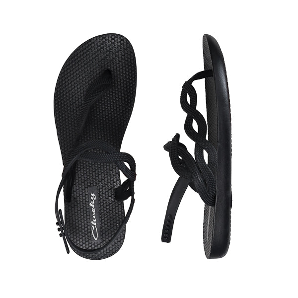 Cheeky black BEV toe post sandal