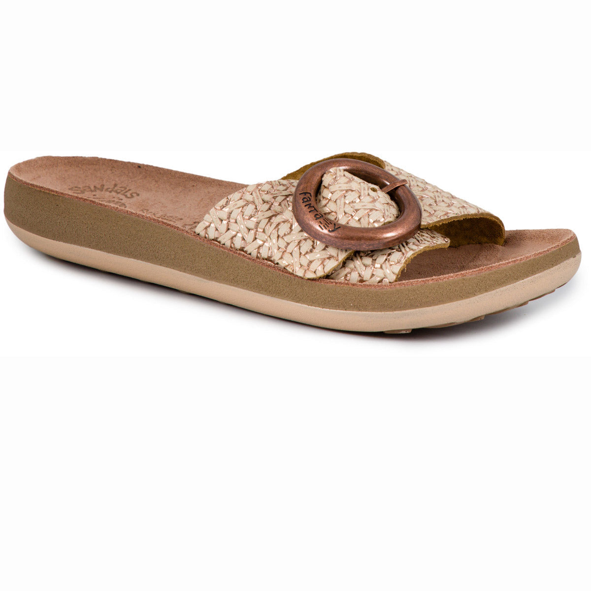 Fantasy Sandals Kiki Sandal - Rose Gold, original outer angled view