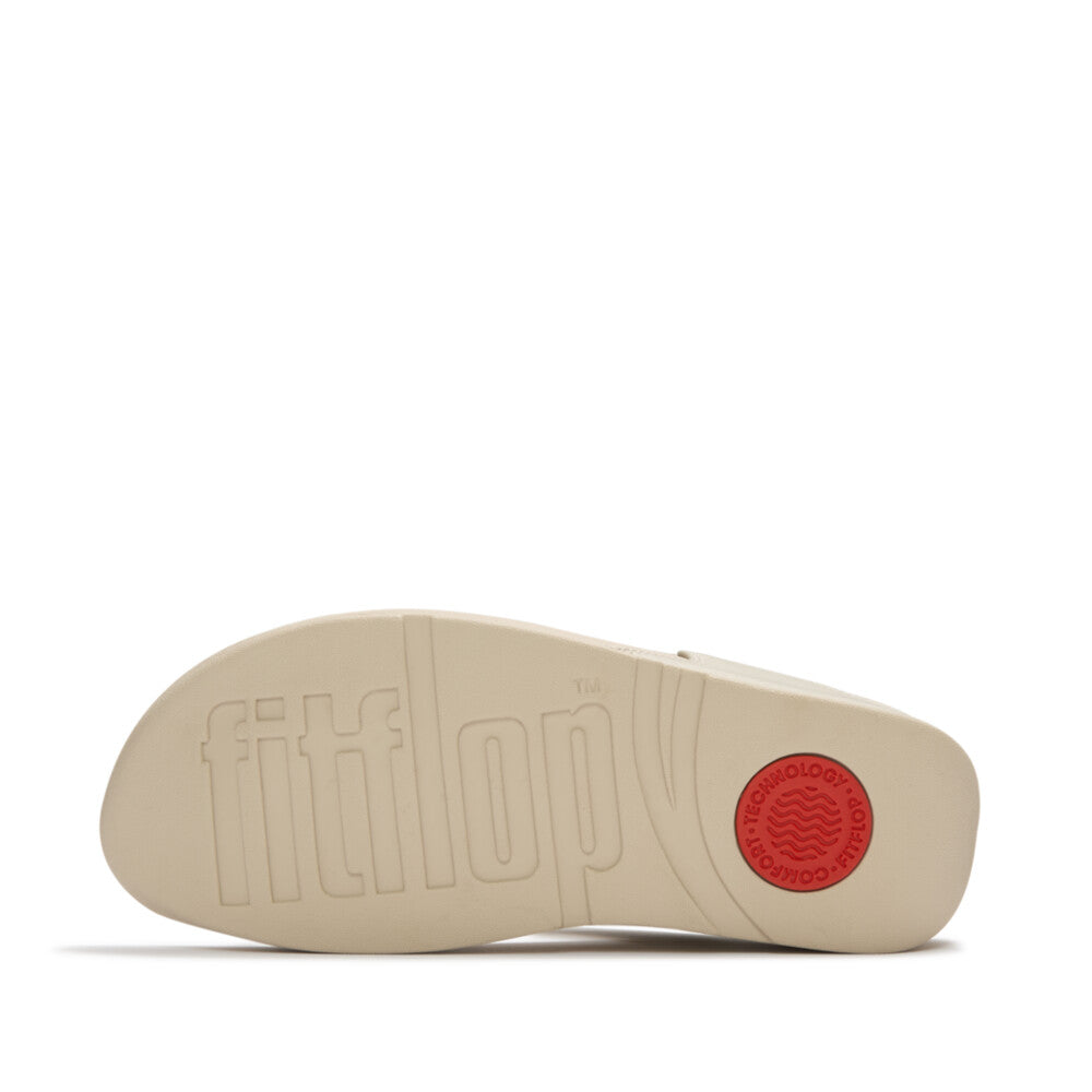 Fitflop Lulu Leather Toe-Post Sandals - Hazy Taupe - sole view