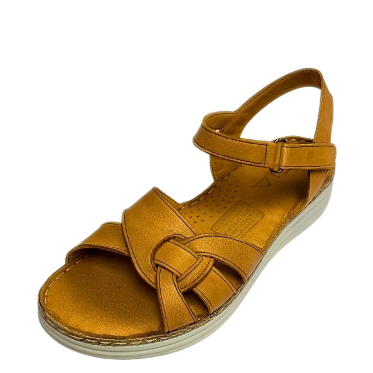 GIA Coconut Intertwined Flatform Sandal, three-quarter view