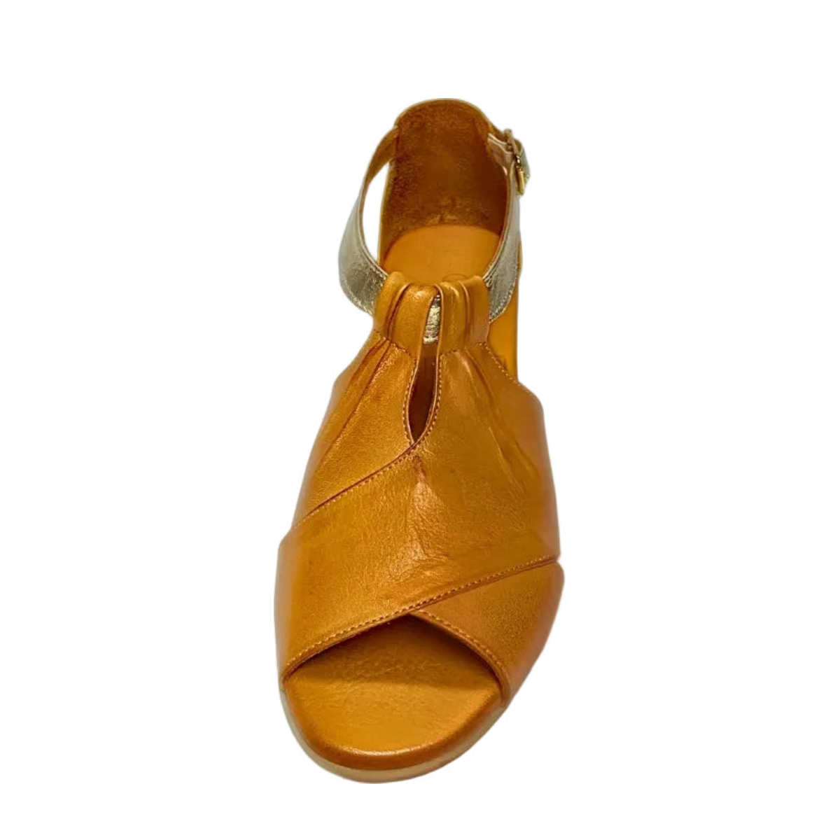GIA coconut peep toe sandal, front studio view