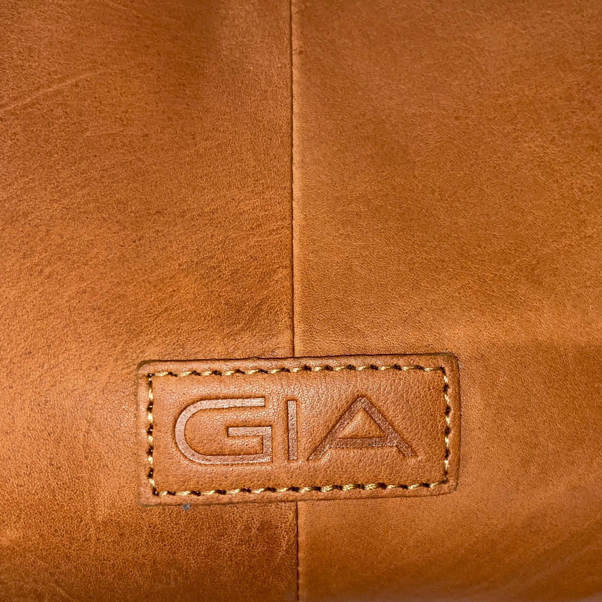 Gia Leather Curved Top Shoulder Bag Camel view 7